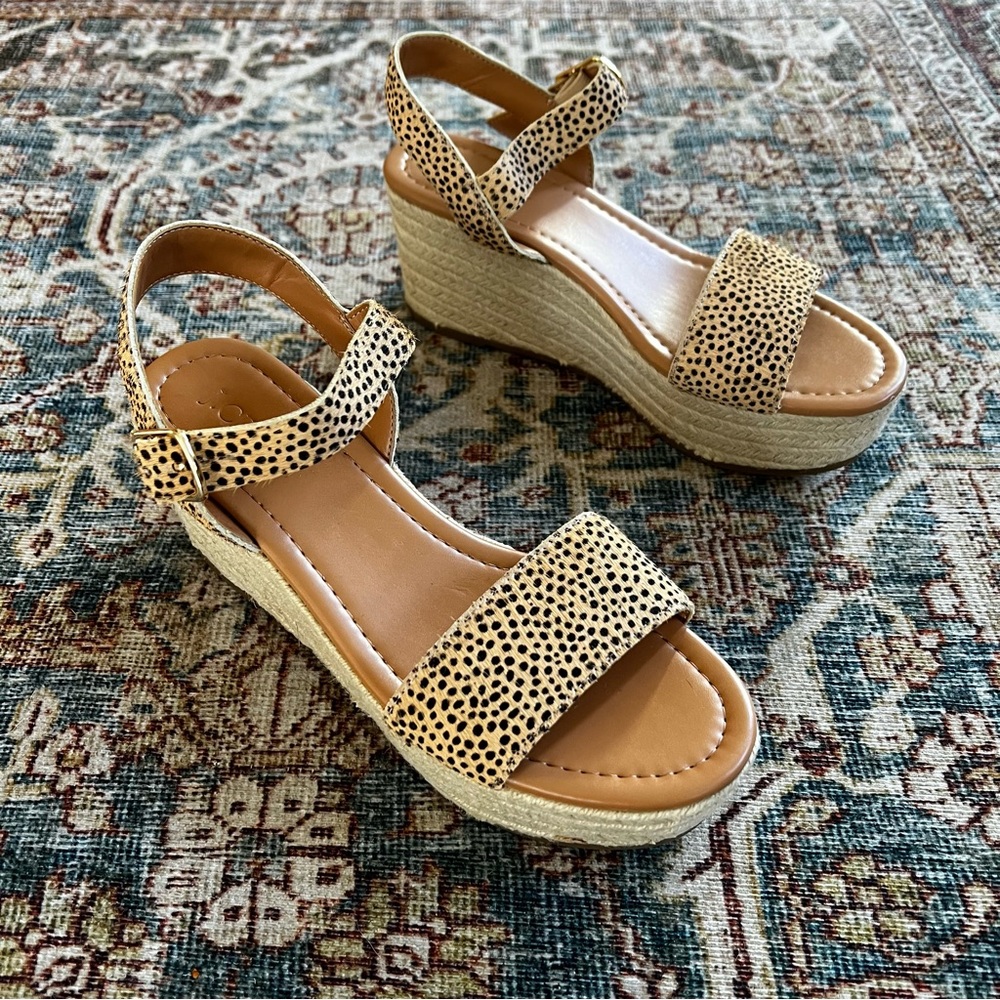 🔴SOLD🔴 J Crew • Cheetah Wedge Sandals NWOT!